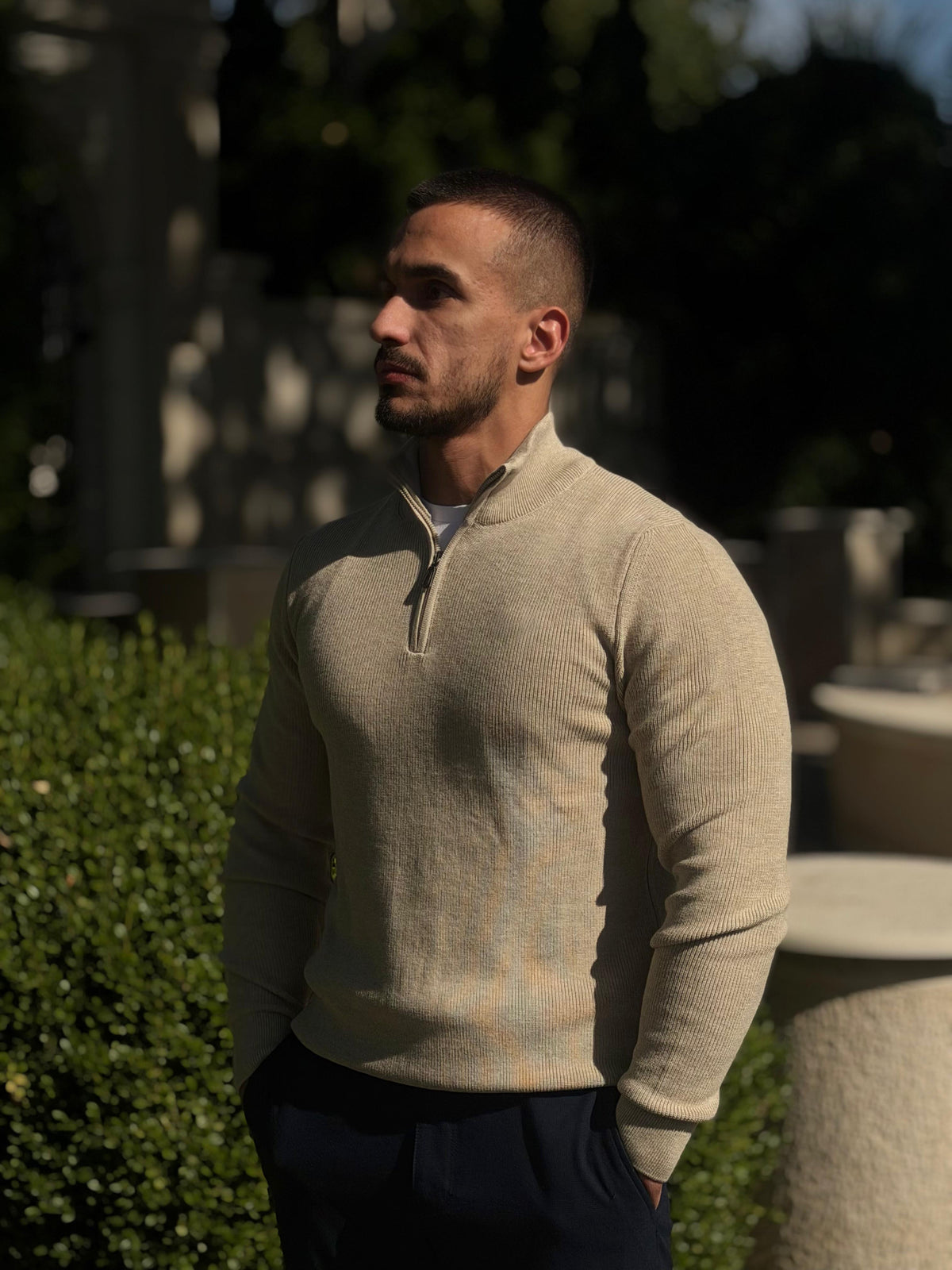 Džemper Half Zip - Krem