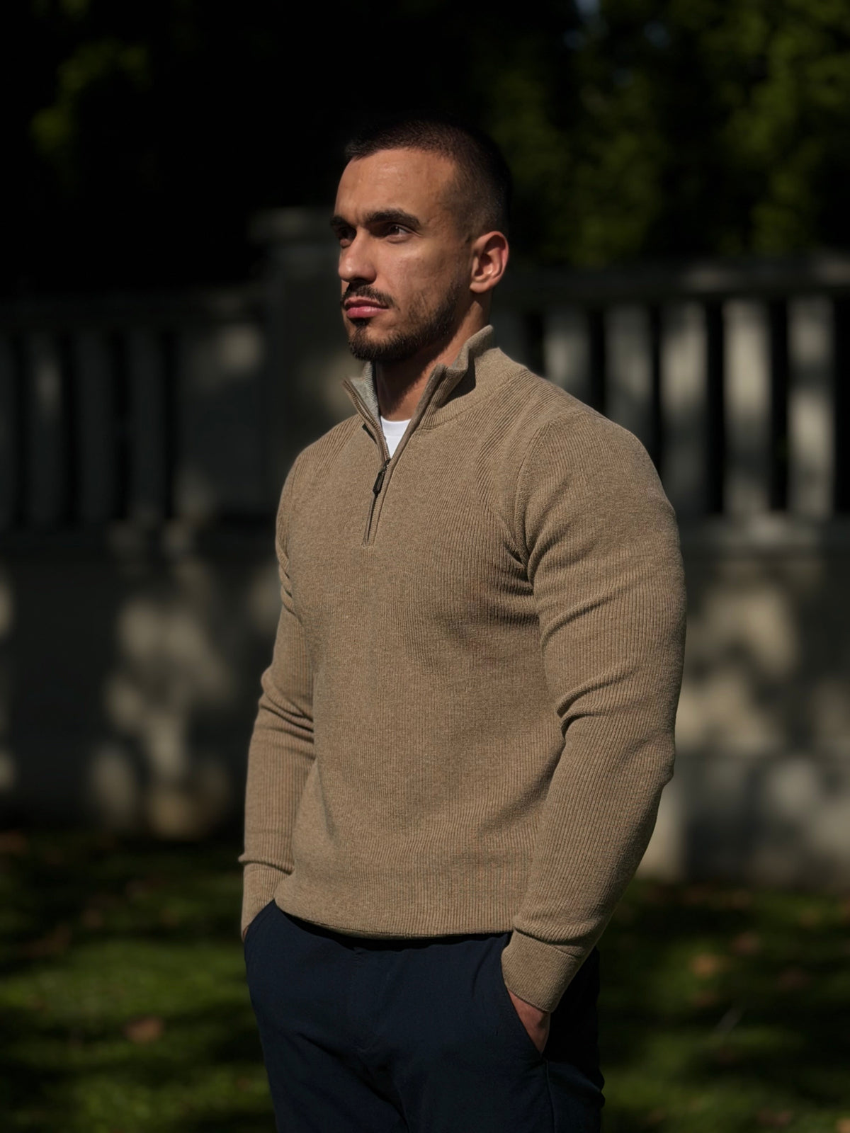 Džemper Half Zip - Bež