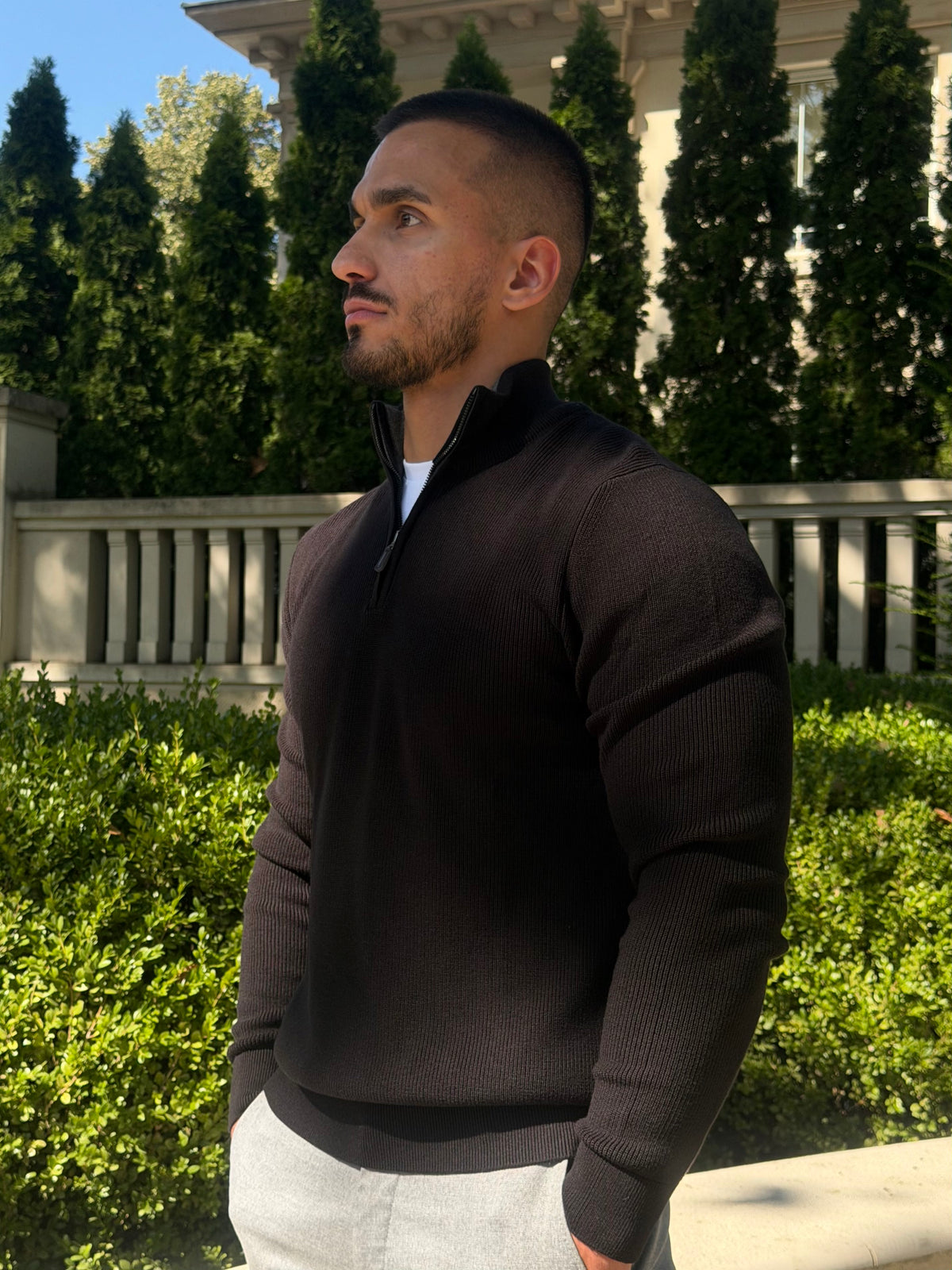 Džemper Half Zip - Crna